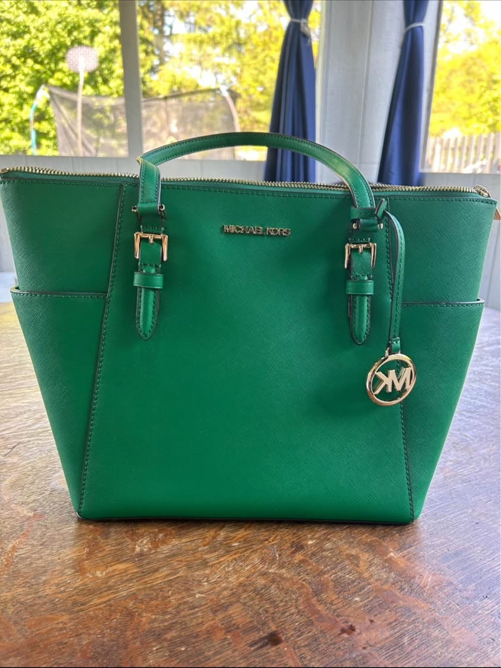 Michael Kors Emerald Green Saffiano Leather Tote - Picture 1 of 3